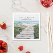 フロリダパーソナライズされたビーチ結婚ズ・ナプキンス スタンダードカクテルナプキン (インサイチュ)