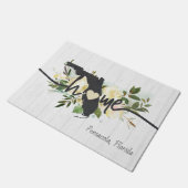 フロリダパーソナライズされた州ユアホームシティ素朴 ドアマット (アングル)