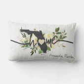 フロリダパーソナライズされた州ユアホームシティ素朴 ランバークッション (裏面)