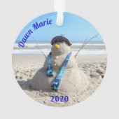 フロリダパーソナライズされた雪だるま-アクリルオーナメント オーナメント (裏面)