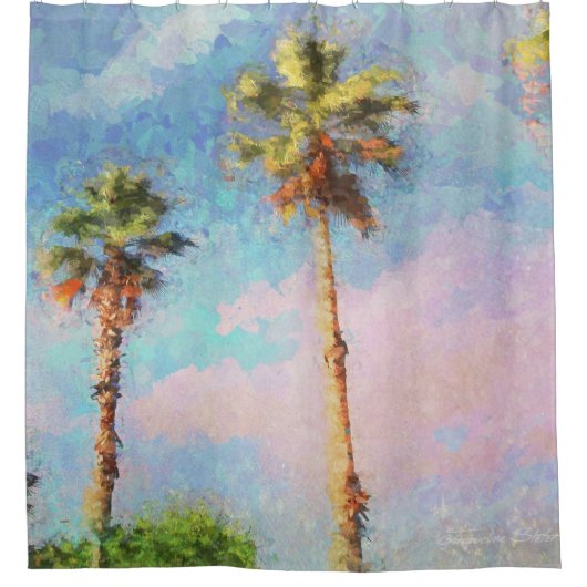 フロリダパ絵を描ーム シャワーカーテン (正面)