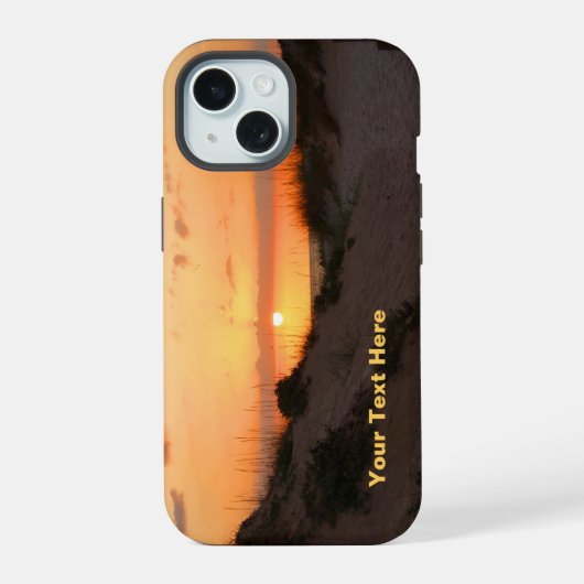 フロリダビーチの夕日 iPhone 15ケース (裏面)
