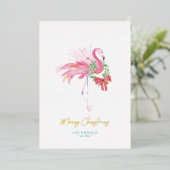 フロリダビーチクリスマスウォーターパーソナライズされたカラー 箔シーズンカード (立ち正面)