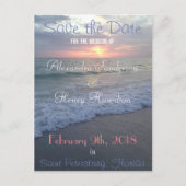 フロリダビーチサンセット日付の保存 案内ポストカード (正面)