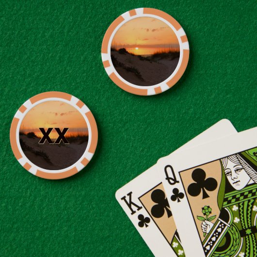 フロリダビーチサンセット ポーカーチップ (ポーカーテーブル (ダブル))