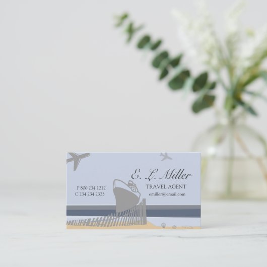フロリダビーチバケーショントラベルエージェントクルーズシップ 名刺 (スタンド正面)