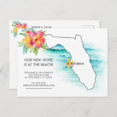 フロリダビーチホーム新しい住所 案内ポストカード (正面/裏面)