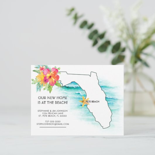 フロリダビーチホーム新しい住所 案内ポストカード (スタンド正面)