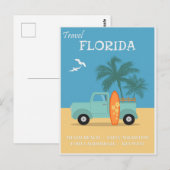 フロリダビーチヴィンテージ旅行ポスター ポストカード (正面/裏面)