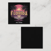 フロリダビーチ日没時の見下ろす海 スクエア名刺 (正面/裏面)
