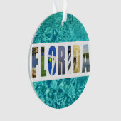 フロリダビーチ海旅行写真クリスマス オーナメント (正面)