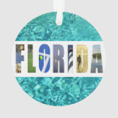 フロリダビーチ海旅行写真クリスマス オーナメント (裏面)