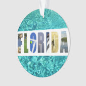フロリダビーチ海旅行写真クリスマス オーナメント (正面)