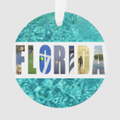 フロリダビーチ海旅行写真クリスマス オーナメント (正面)