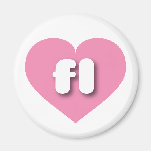 フロリダピンクハート – 私はflが大好き マグネット (正面)