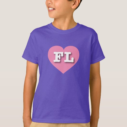 フロリダピンクハート – 私はFLが大好き Tシャツ (正面)