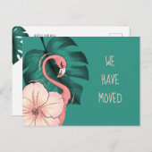 フロリダピンクフラミンゴモンステラ葉に移動 案内ポストカード (正面/裏面)