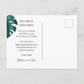 フロリダピンクフラミンゴモンステラ葉に移動 案内ポストカード (裏面)