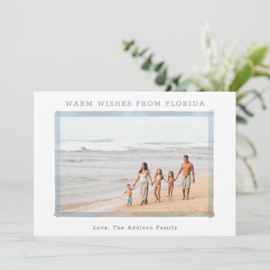フロリダフォトクリスマスカードビーチファミリー写真 シーズンカード (スタンド正面)