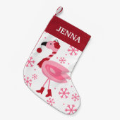 フロリダフラミンゴトロピカルビーチクリスマス スモールクリスマスストッキング (正面 (吊り時))