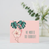 フロリダフラミンゴモンステラ葉ピンクに移動 案内ポストカード (スタンド正面)