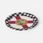 フロリダプレート、バッファロープレイド米国およびフロリダ州旗 ペーパープレート (アングル)