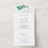 フロリダホワイトカボチャ結婚の全てを1つの招待状で オールインワン招待状 (内側)