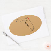 フロリダホームジャクソンビルステッカー 楕円形シール (封筒)