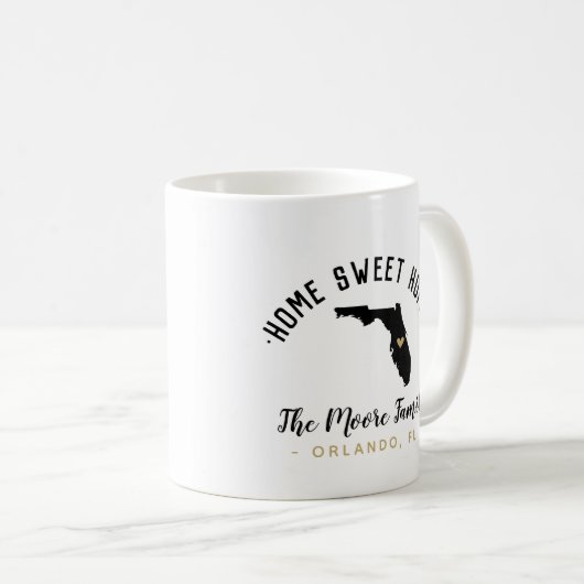 フロリダホームスイートホームファミリーモノグラムマグ コーヒーマグカップ (正面右)