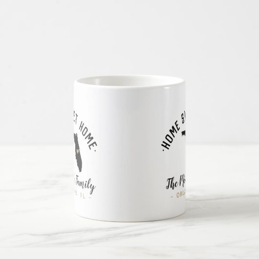 フロリダホームスイートホームファミリーモノグラムマグ コーヒーマグカップ (中央)