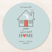 フロリダホームスウィートホームパーソナライズされた ラウンドペーパーコースター (正面)