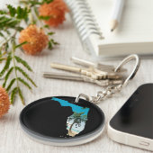 フロリダホームビーチ海パームツリーフィル キーホルダー (正面右)