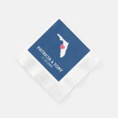 フロリダホーム州ラブとオプションハート 縁ありカクテルナプキン (角)