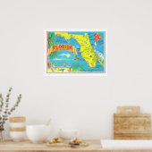 フロリダポストカードマップ18x24ポスタープリント ポスター (キッチン)