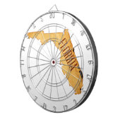 フロリダマップを使用した羊皮紙の背景 ダーツボード (正面右)