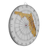 フロリダマップを使用した羊皮紙の背景 ダーツボード (正面左)