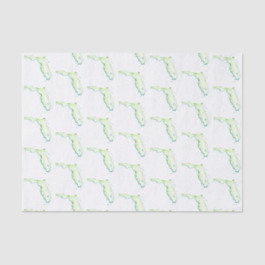 フロリダマップウォーターカラーパターンビーチ 薄葉紙 (正面)