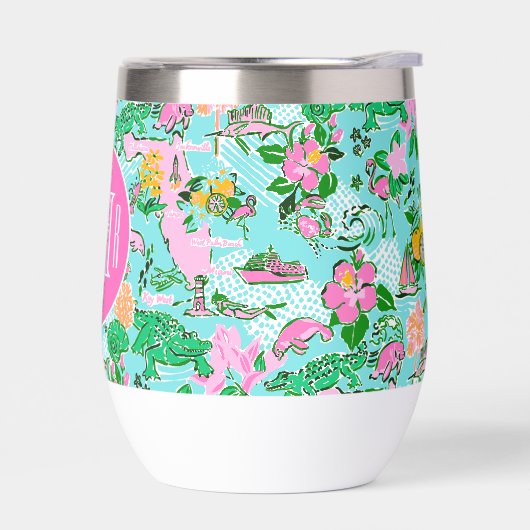 フロリダマップ名門私立校風のパームビーチパターモノグラムのン (左面)