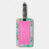 フロリダマップ名門私立校風のパームビーチパターモノグラムのン ラゲッジタグ (裏面縦)