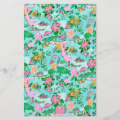 フロリダマップ名門私立校風のパームビーチパターモノグラムのン 便箋 (裏面)