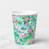 フロリダマップ名門私立校風のパームビーチパターモノグラムのン 紙コップ (裏面)