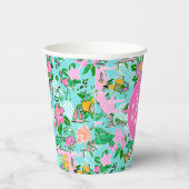 フロリダマップ名門私立校風のパームビーチパターモノグラムのン 紙コップ (右)