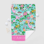 フロリダマップ名門私立校風のパームビーチパターンプリント ゴルフタオル (インサイチュ)