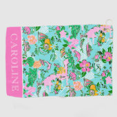 フロリダマップ名門私立校風のパームビーチパターンプリント ゴルフタオル (横)