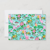 フロリダマップ名門私立校風のパームビーチパターンプリント サンキューカード (裏面)