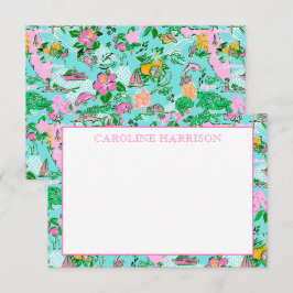 フロリダマップ名門私立校風のパームビーチパターンプリント サンキューカード