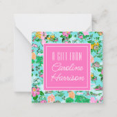 フロリダマップ名門私立校風のパームビーチパターンプリント ノートカード (正面)