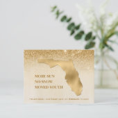 フロリダマップ金ゴールドグラデーショングリッターニューホーム 案内ポストカード (スタンド正面)