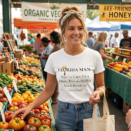 フロリダマン グリーンランド ビーチ 女性 白 トライブレンドTシャツ