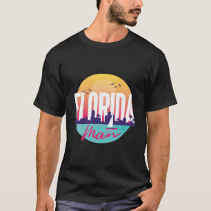 フロリダマン レトロ ネオンサンセット ユーモア アート Tシャツ